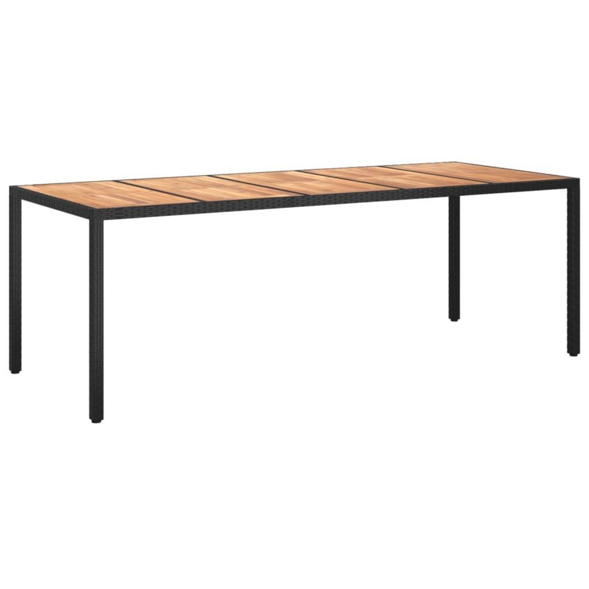 VIDAXL Table de jardin Noir 250x100x75 cm Resine tressee