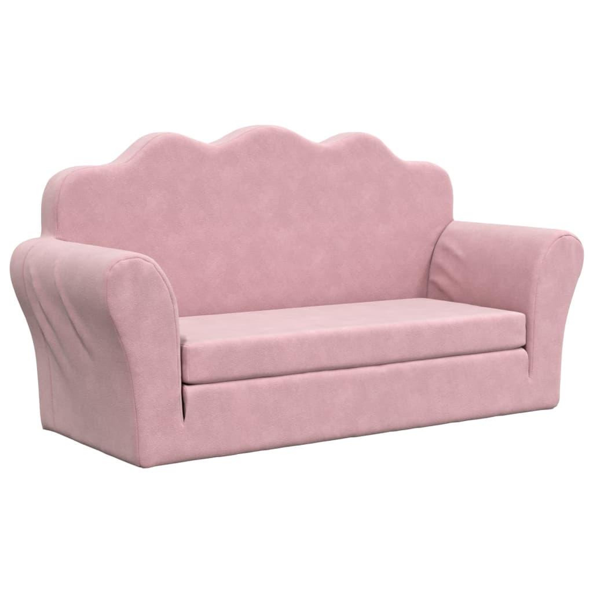Voir la diapositive 2 : VIDAXL Canape-lit pour enfants 2 places rose peluche douce