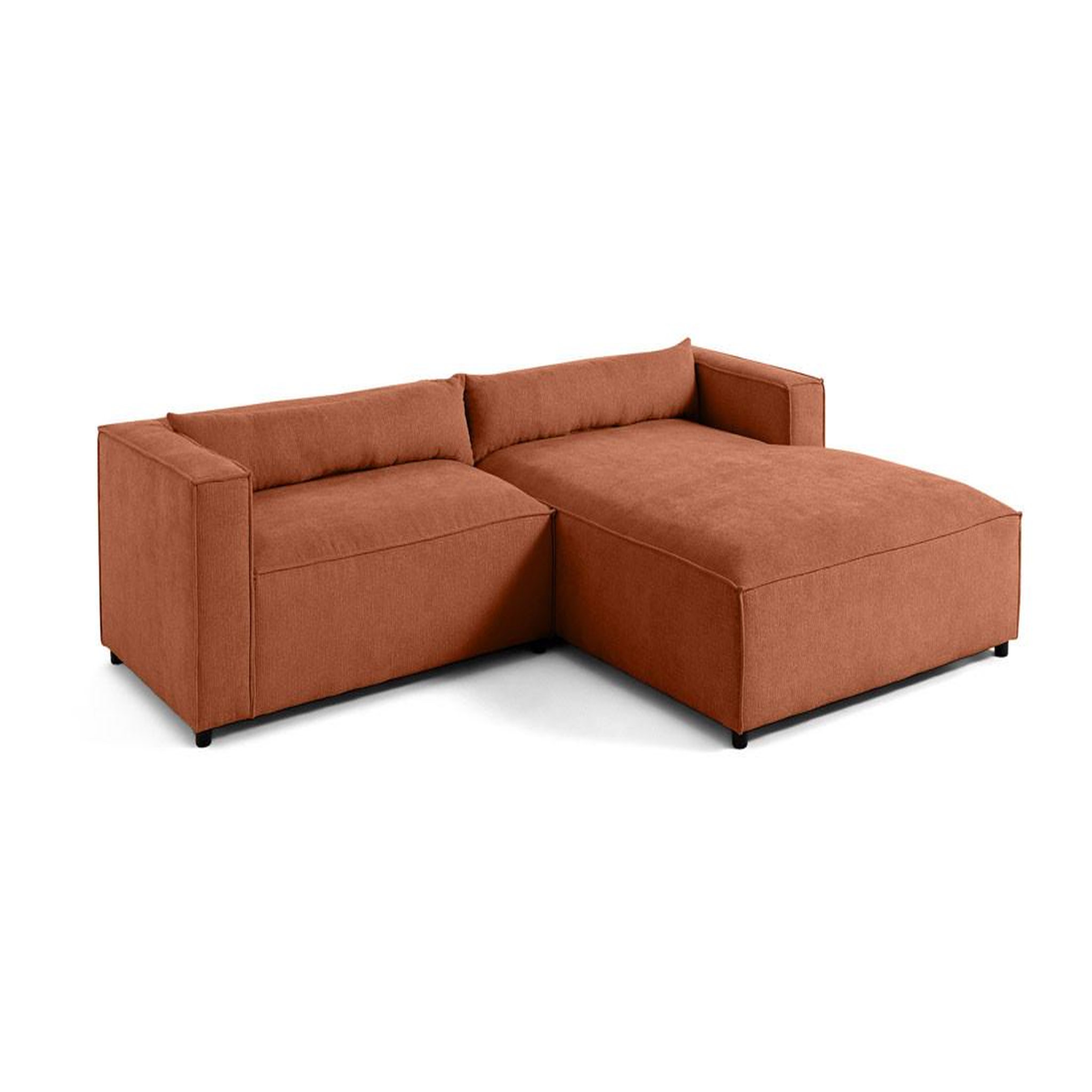 Voir la diapositive 5 : LISA DESIGN Ela - canapé d'angle droit 4 places - en tissu velours relief