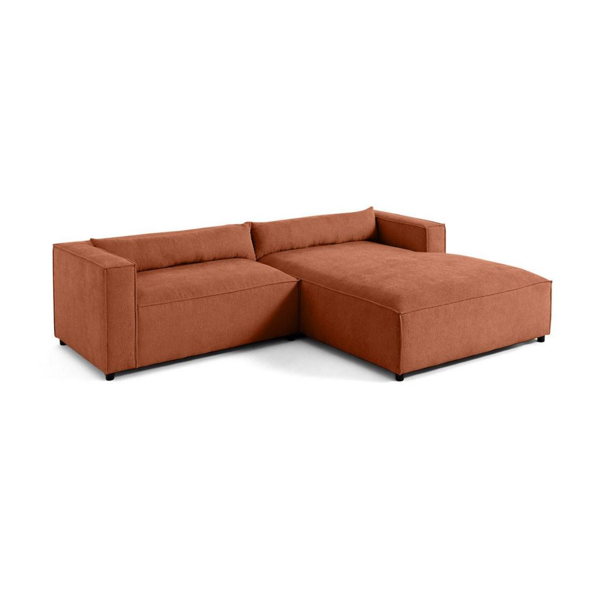 LISA DESIGN Ela - canapé d'angle droit 4 places - en tissu velours relief