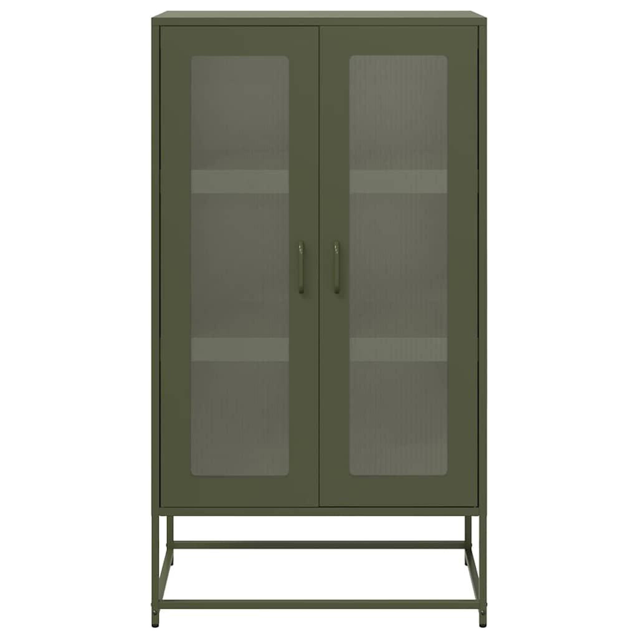 Voir la diapositive 5 : VIDAXL Buffet haut vert olive 68x39x123 cm acier
