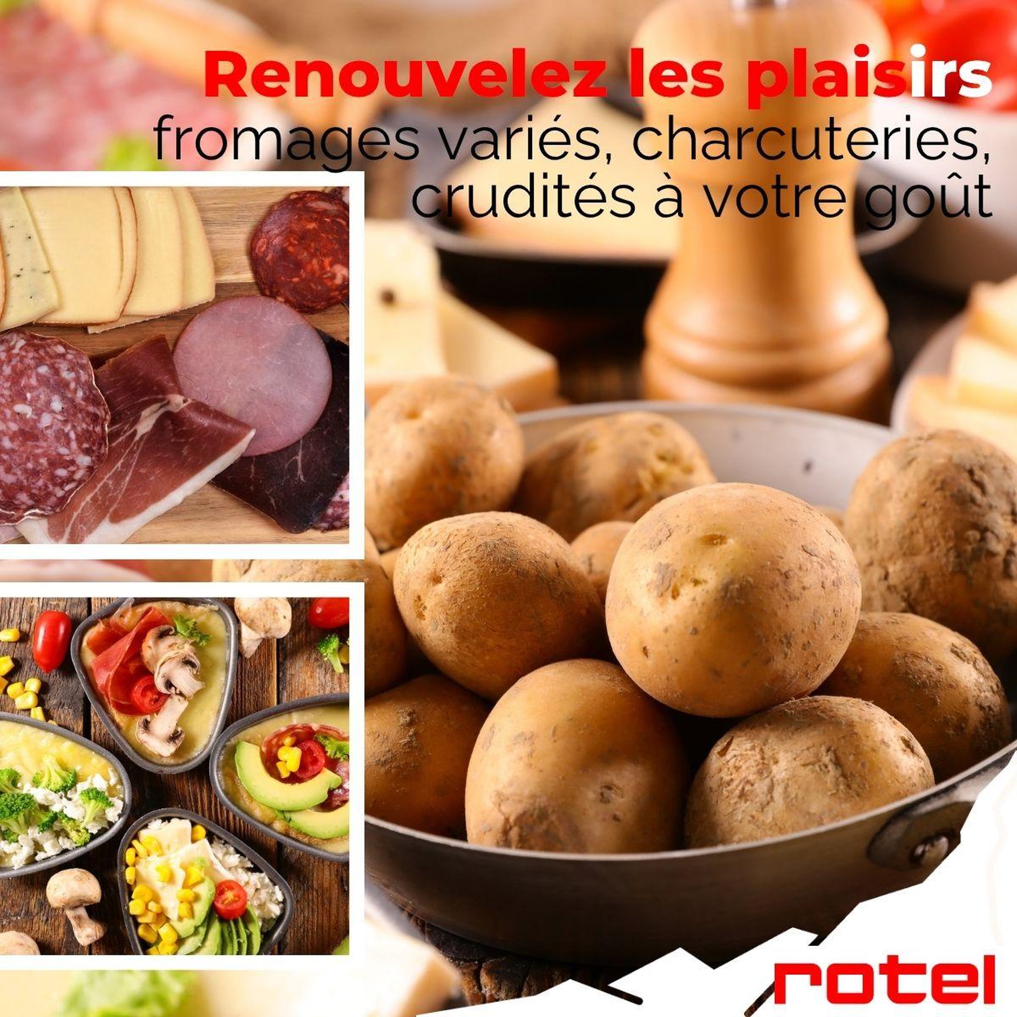 Voir la diapositive 6 : Rotel Lot de 2 poêlons à raclette triangulaires rotel