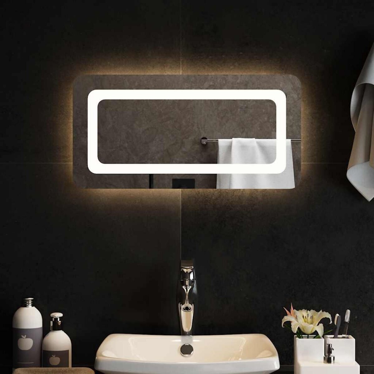 VIDAXL Miroir de salle de bain a LED 60x30 cm