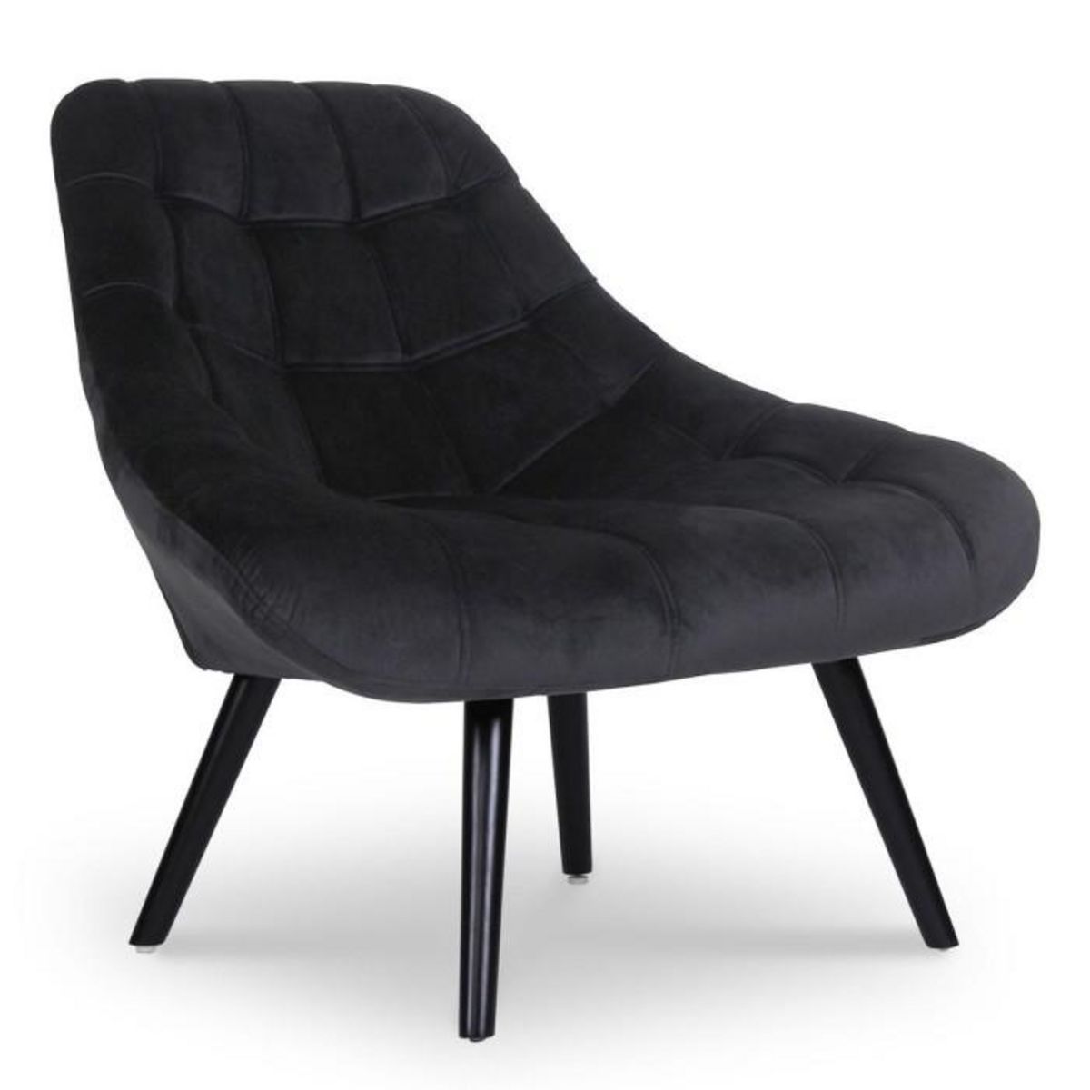 Paris Prix Fauteuil Scandinave en Velours  Johan  102cm Noir