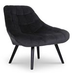 Paris Prix Fauteuil Scandinave en Velours  Johan  102cm Noir