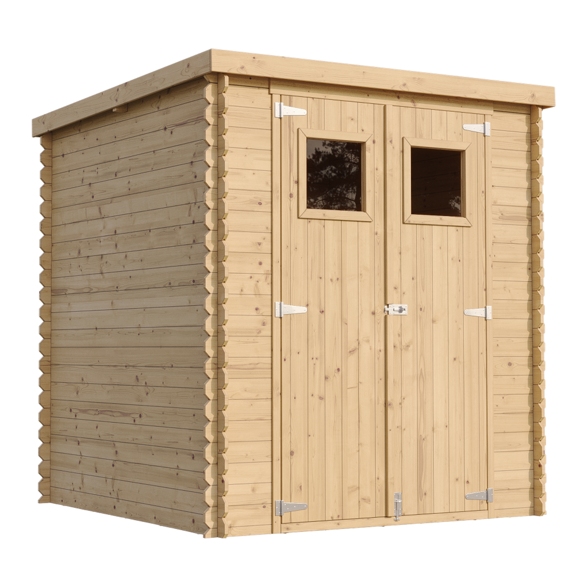 TIMBELA Abri de Jardin en Bois 3,53 m², Cabanon Jardin Exterieur à Outils et Velo avec Fenêtres M309