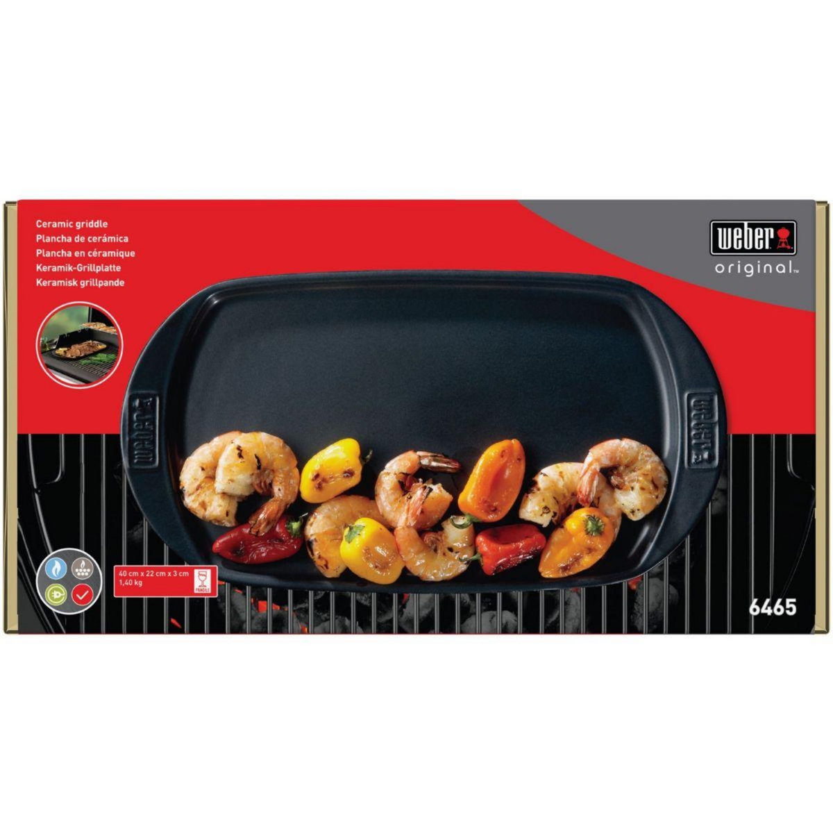 Weber Plancha pour barbecue céramique PM pour charbon & gaz