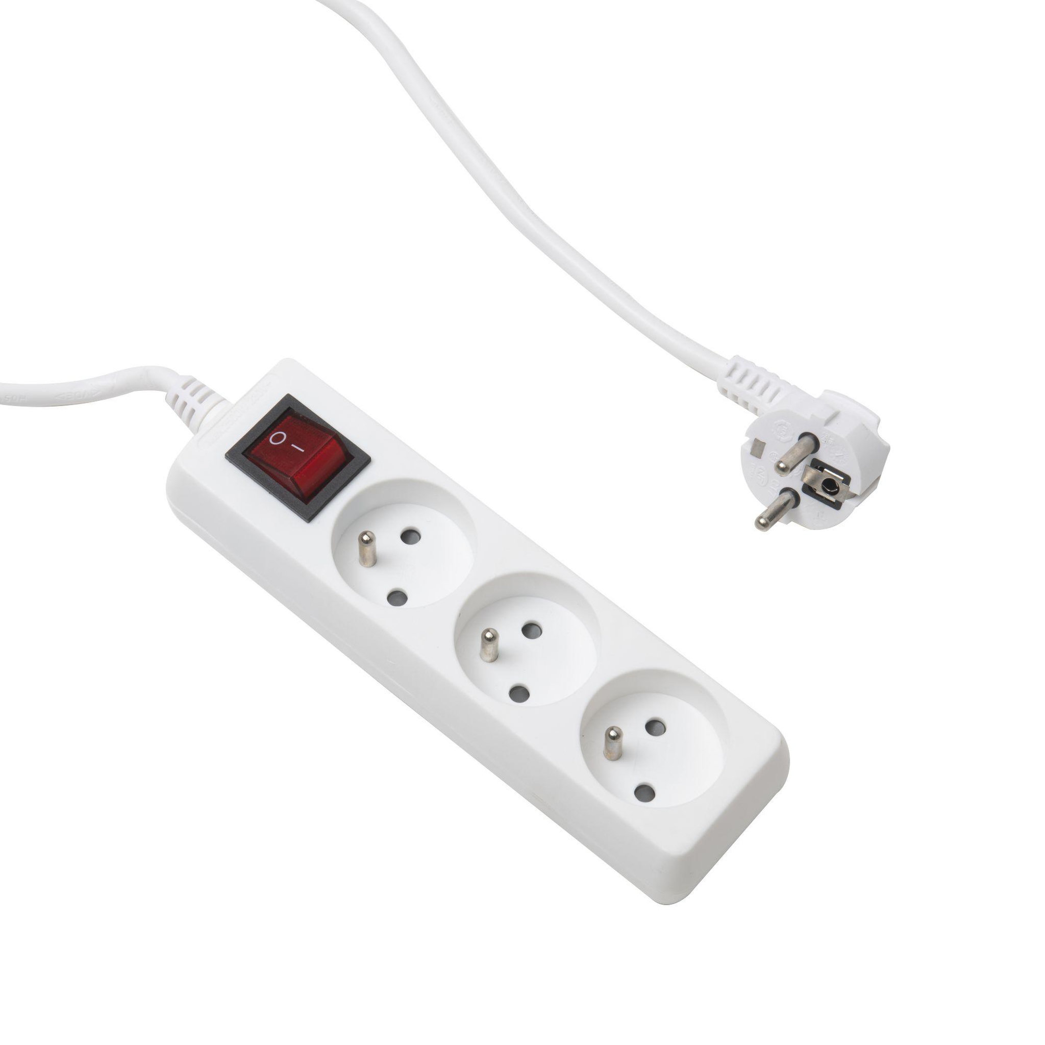 Voir la diapositive 2 : Gsc Bloc multiprises 3 prises avec interrupteur