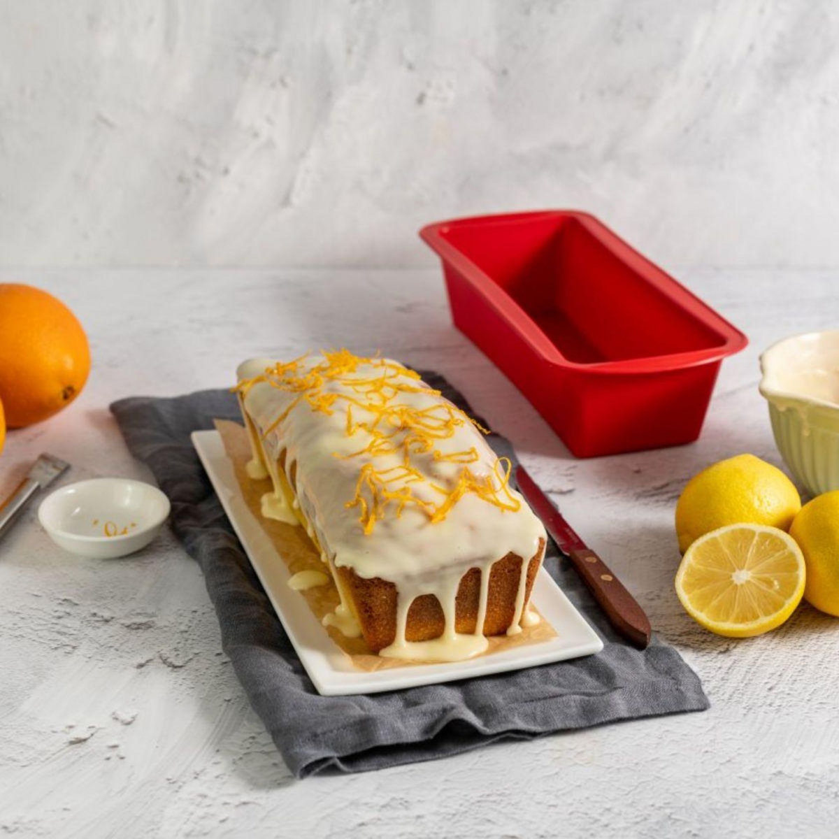 DR.OETKER Moule à kougelhopf et moule à cakes en silicone rouge Dr. Oetker Flexxibel Love