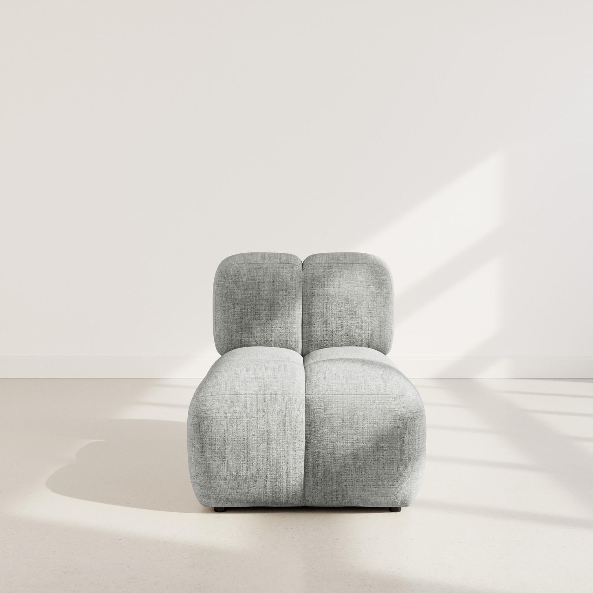 Voir la diapositive 2 : LISA DESIGN Grace - module d'assise en velours texturé