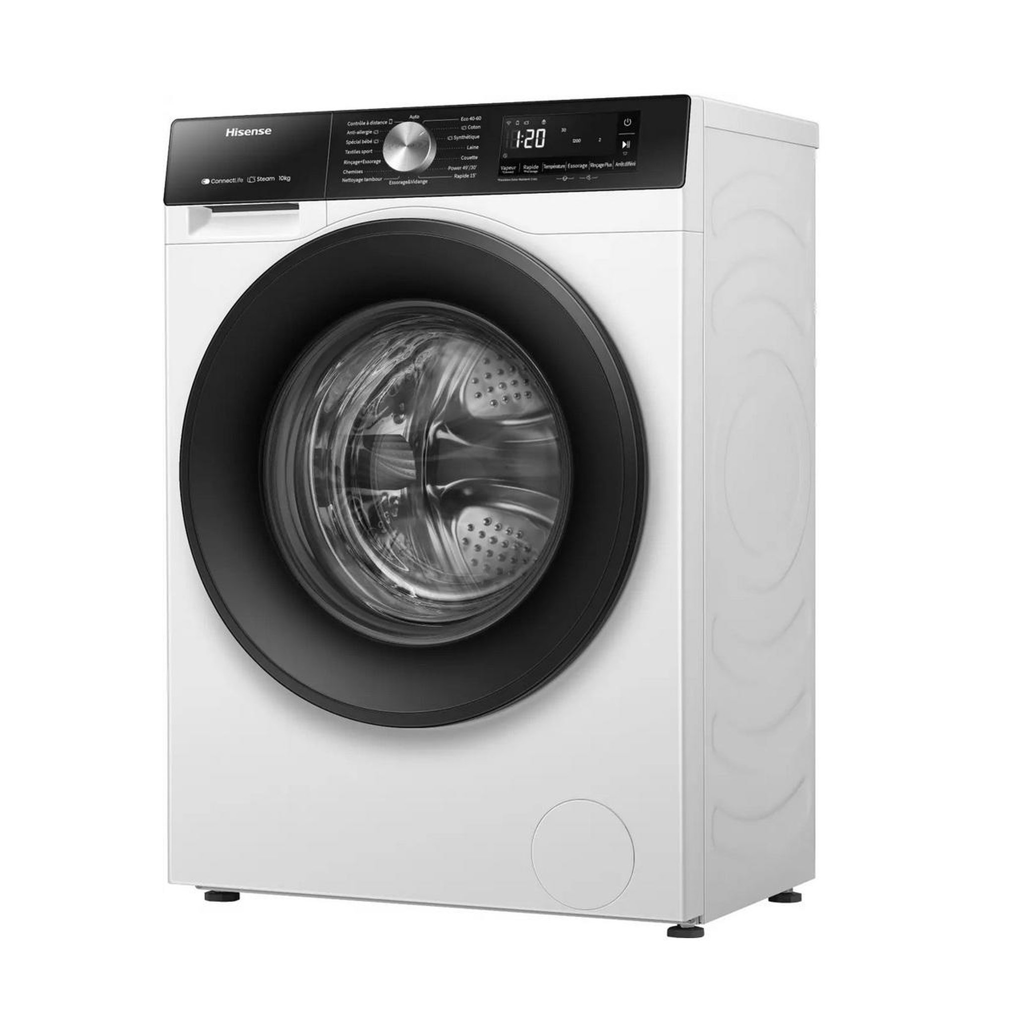 Voir la diapositive 3 : Hisense Lave-linge frontal 10.5kg 1400 tours/min - wf3s1043bw3