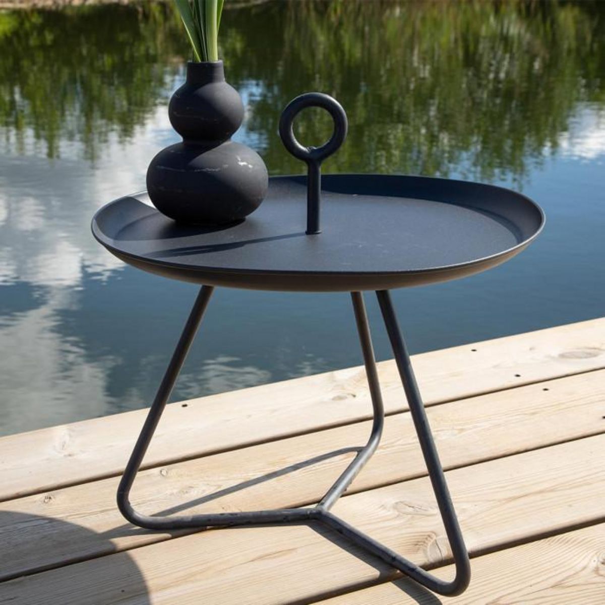 Paris Prix Table d'Appoint de Jardin  Pamplona  40cm Noir