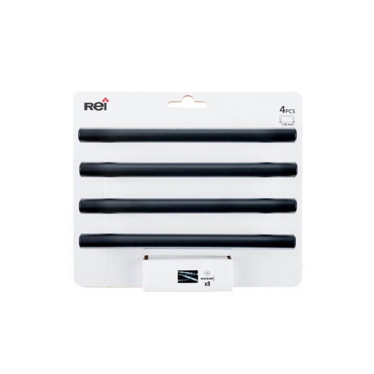 CENTRALE BRICO Lot de 4 poignées de meuble entraxe 128 mm inox brut