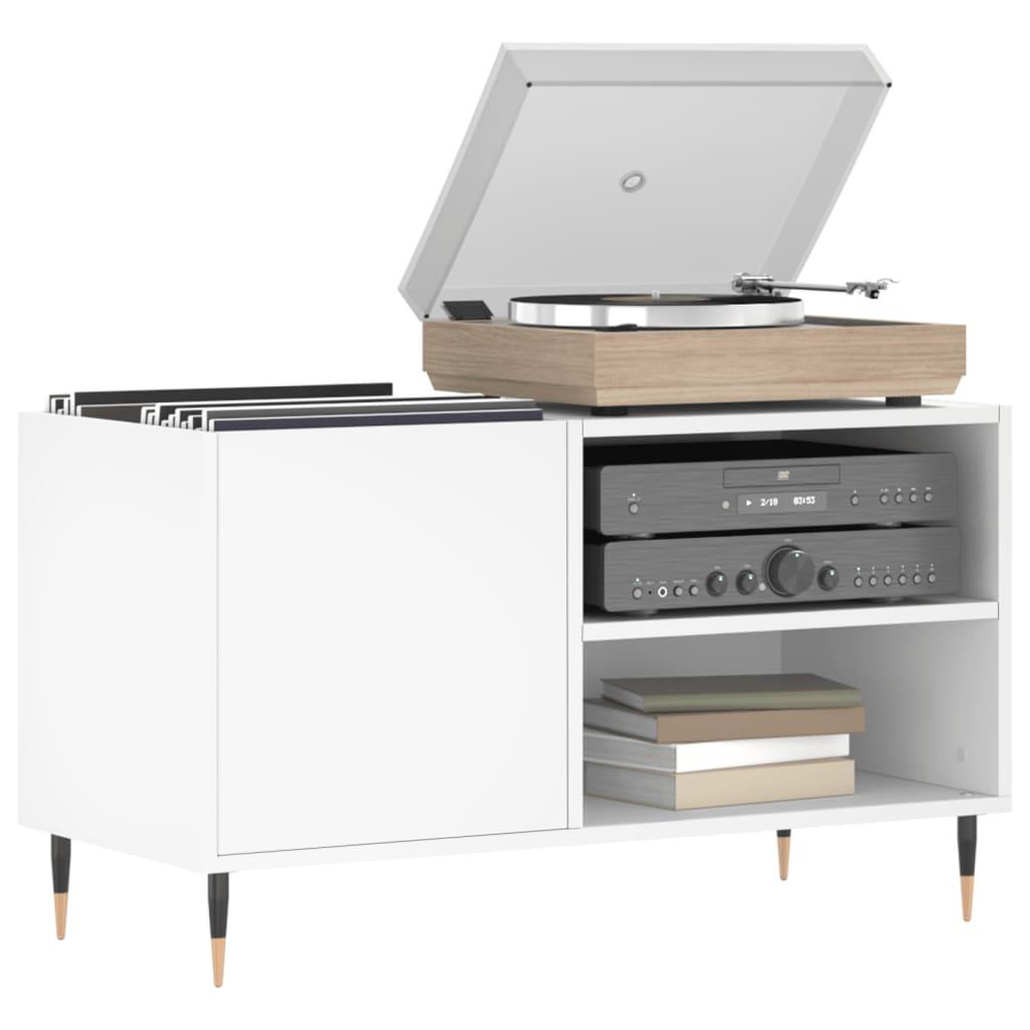 Voir la diapositive 3 : VIDAXL Armoire a disques blanc 85x38x48 cm bois d'ingenierie