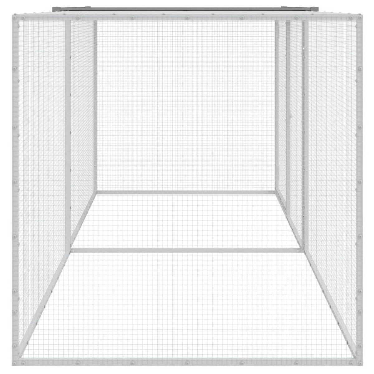 VIDAXL Poulailler avec toit gris clair 203x98x90 cm acier galvanise