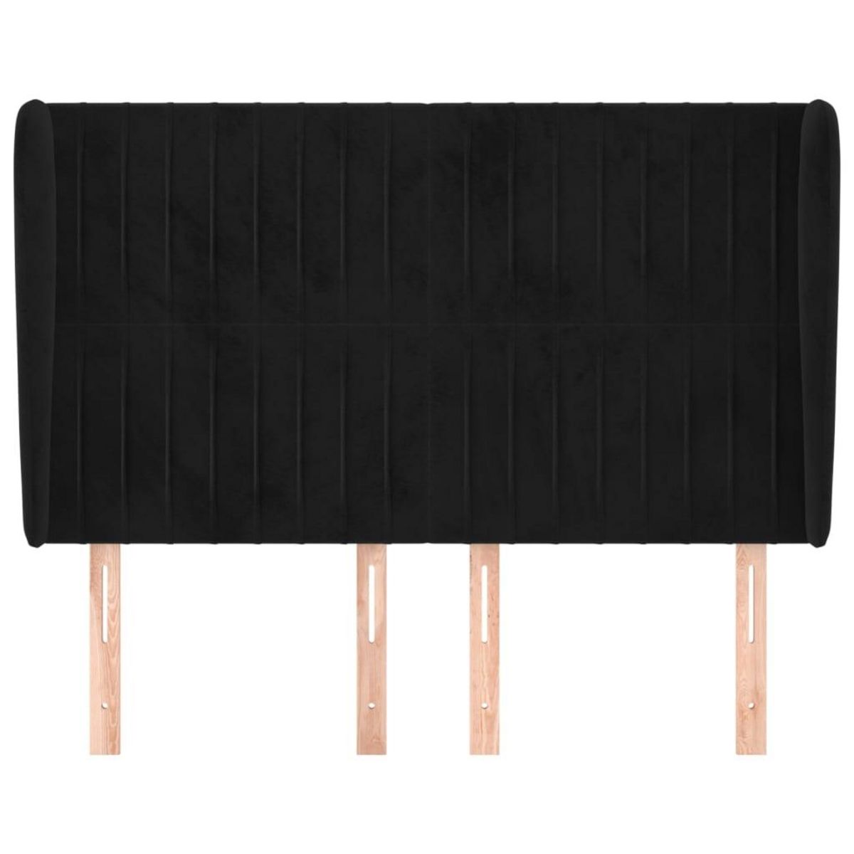 VIDAXL Tete de lit avec oreilles Noir 147x23x118/128 cm Velours