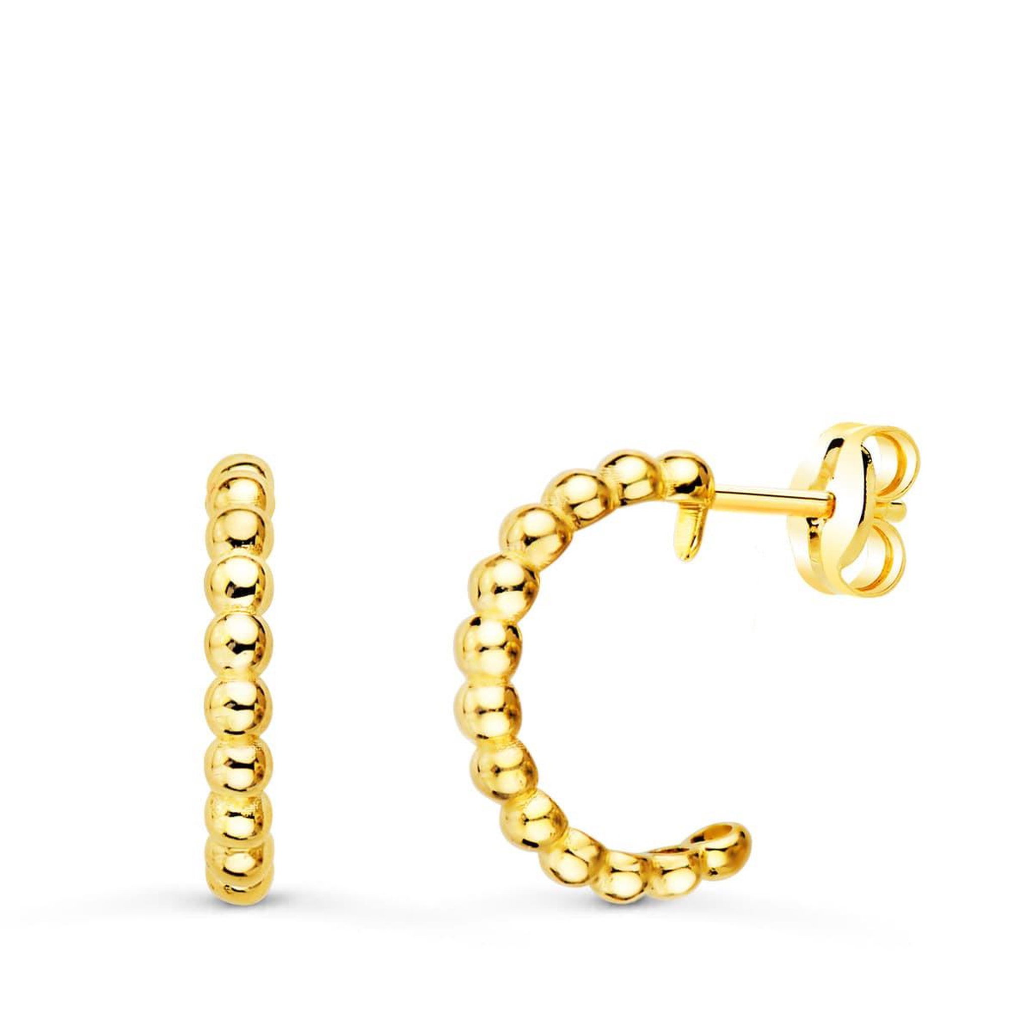 L'ATELIER D'AZUR Boucles d'Oreilles Demi Créoles - Or 18 Carats 750 Jaune