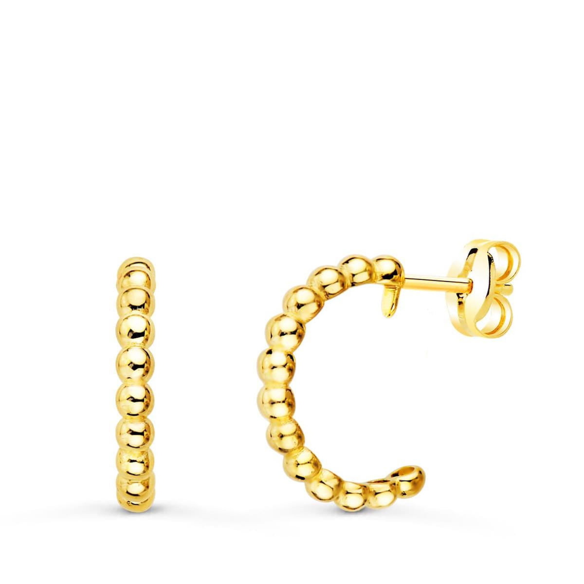 L'ATELIER D'AZUR Boucles d'Oreilles Demi Créoles - Or 18 Carats 750 Jaune