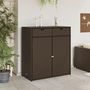 Voir la diapositive 3 : VIDAXL Armoire de rangement jardin marron 105x55x113 cm resine tressee