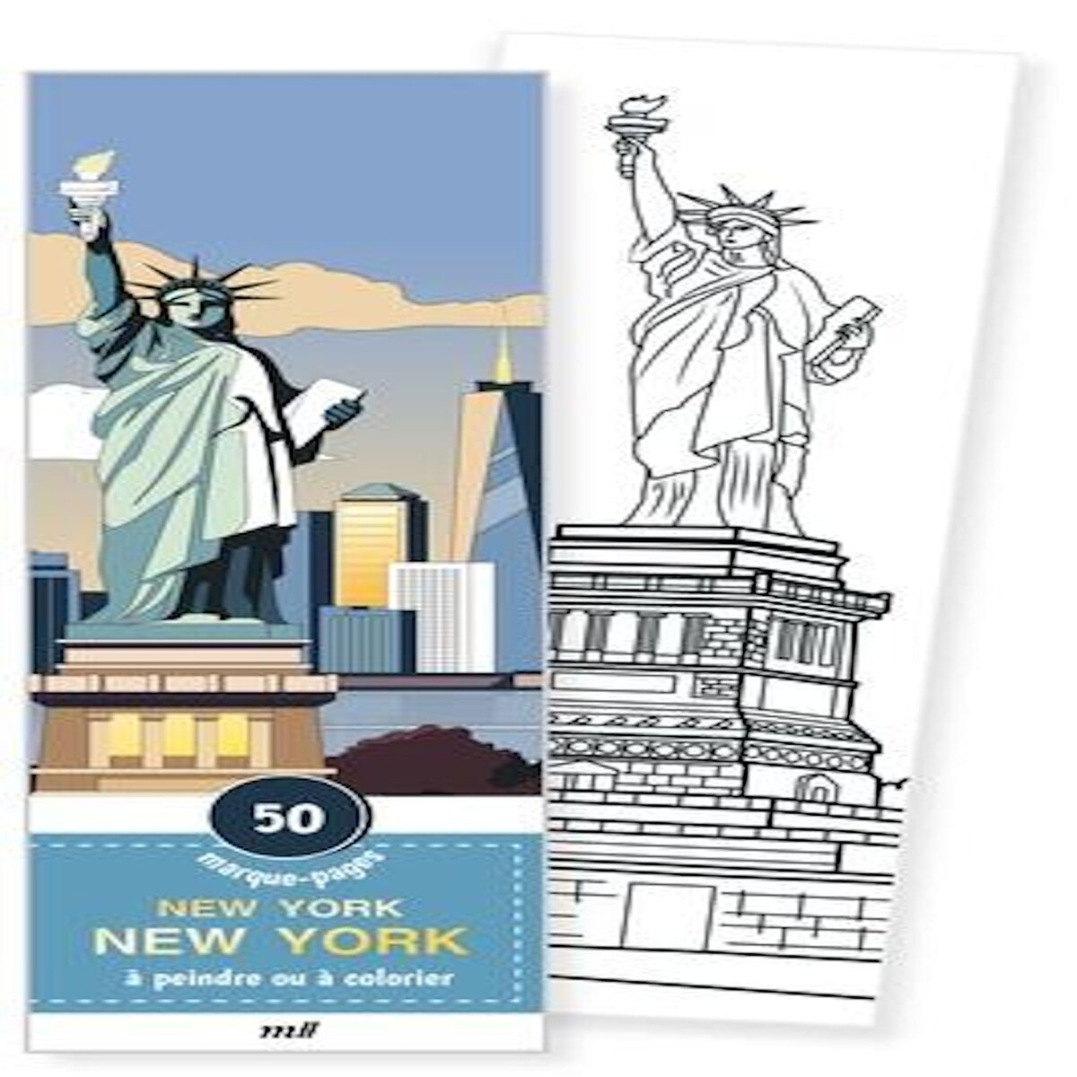 NEW YORK NEW YORK. 50 MARQUE-PAGES A PEINDRE OU A COLORIER, Merci les livres