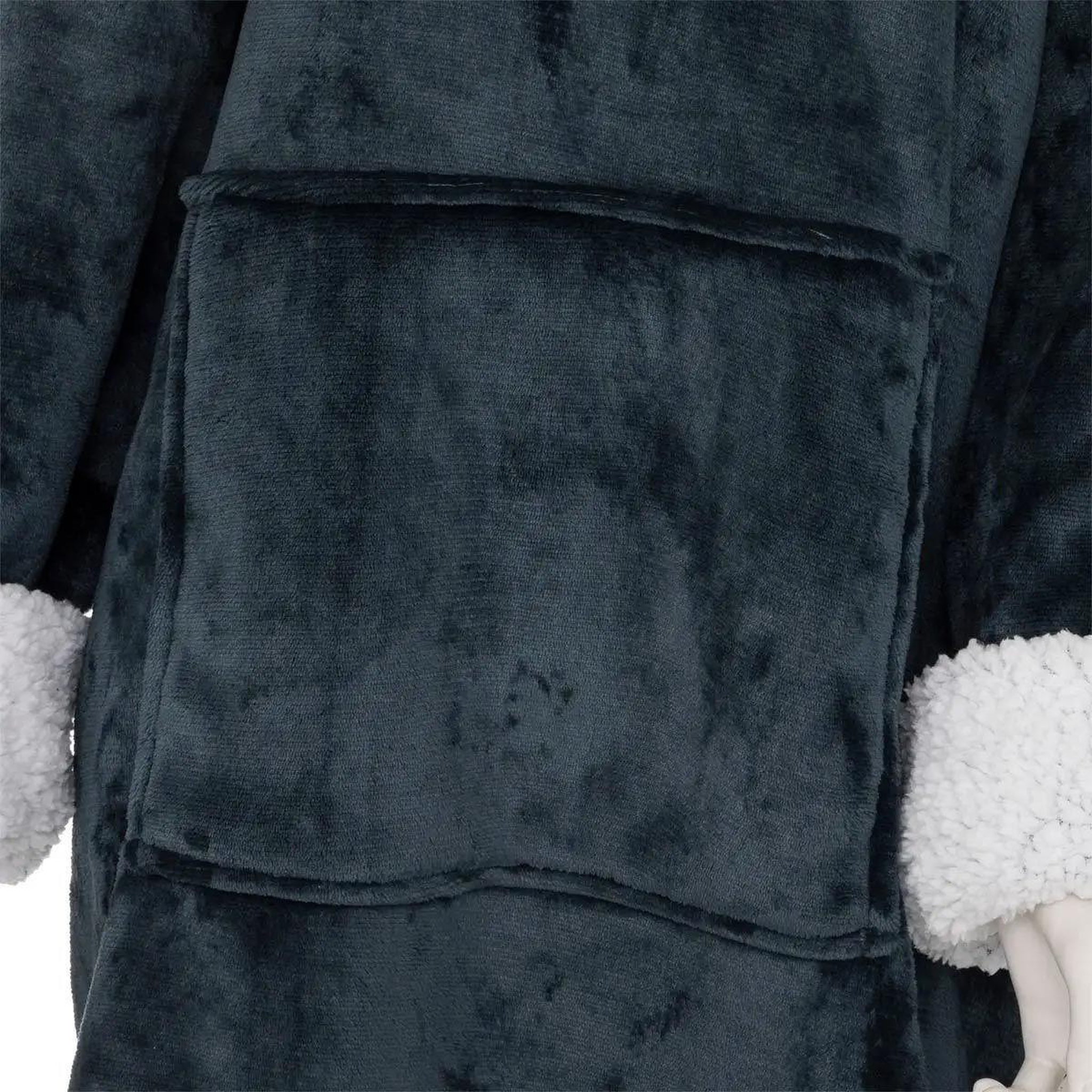 Voir la diapositive 3 : ATMOSPHERA Plaid sweat manche  flan  85x118cm bleu egéen