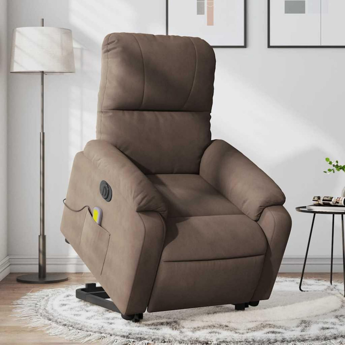VIDAXL Fauteuil inclinable de massage electrique marron