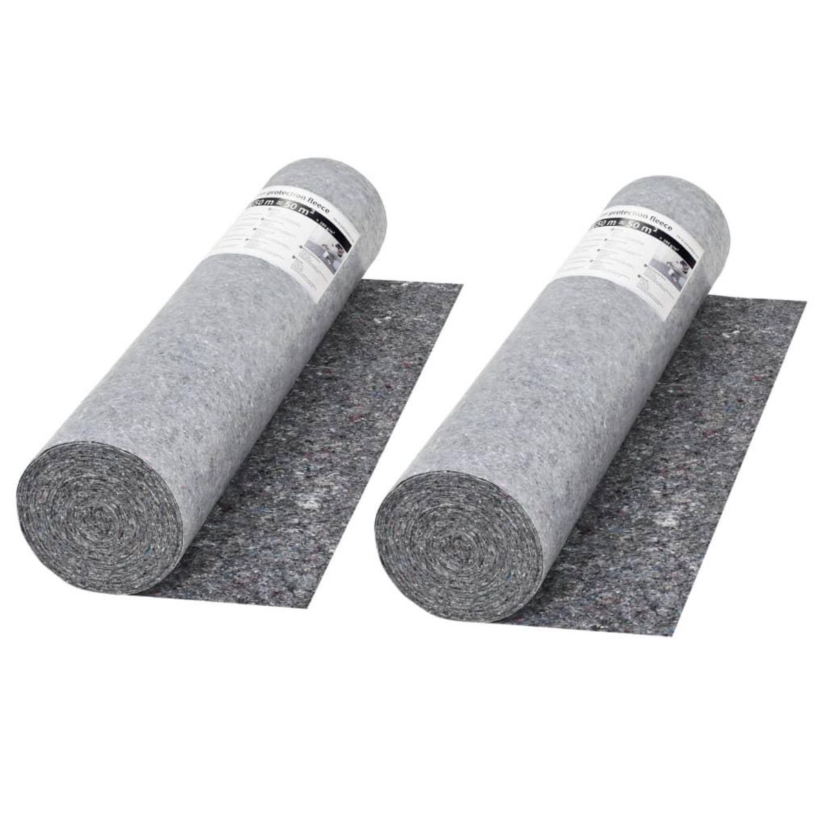 VIDAXL Bache de protection contre peinture 2 pcs 50 m 280 g/m² Gris