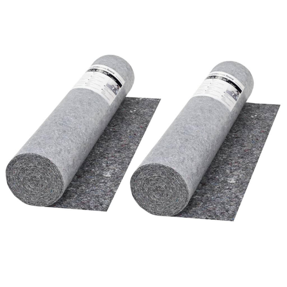 VIDAXL Bache de protection contre peinture 2 pcs 50 m 280 g/m² Gris