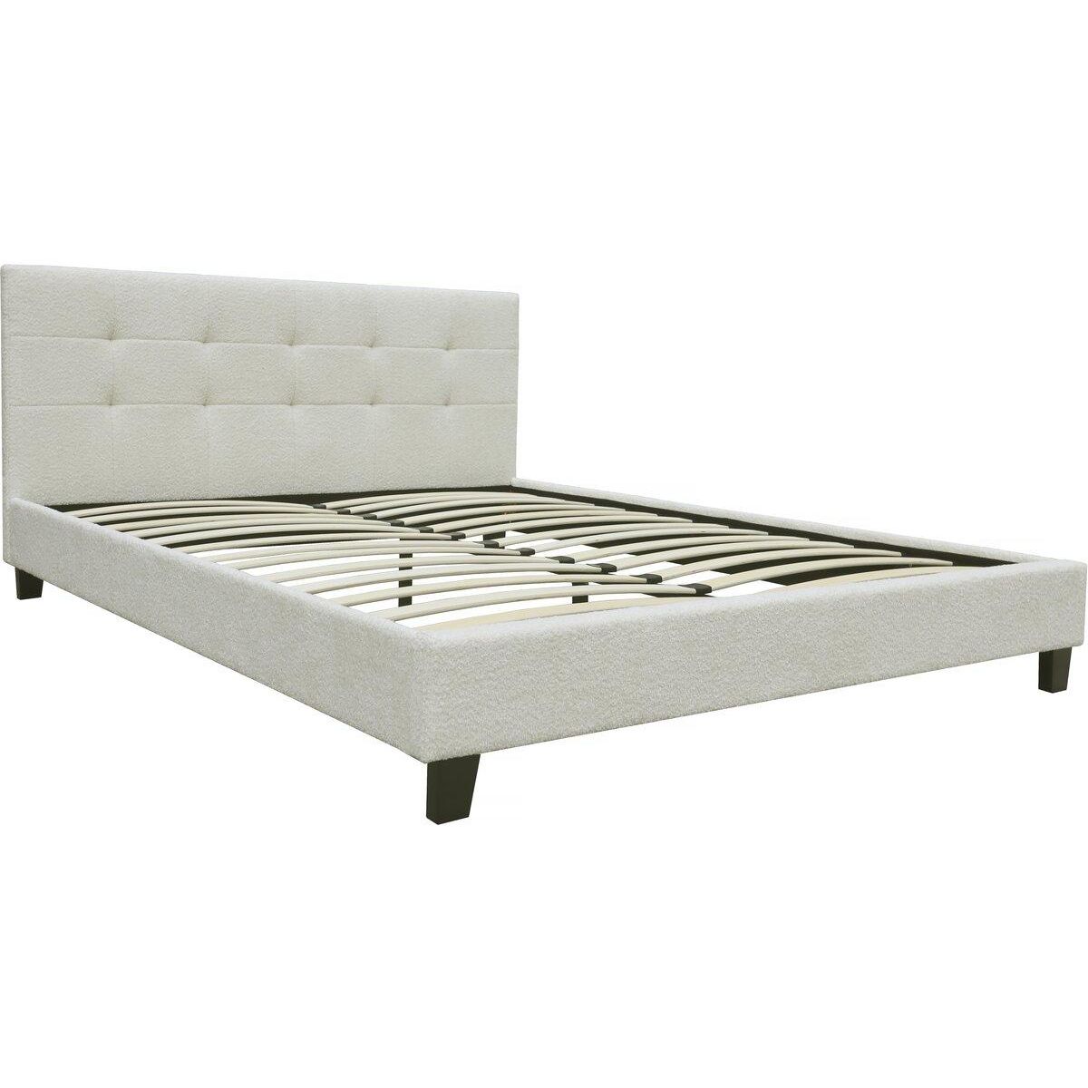 Habitat et Jardin Lit tissu bouclette  Julia  140x190cm - Crème