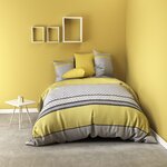 Les Ateliers du Linge Parure de couette 2pcs 140x200cm 100% microfibre 55gsm vaxo jaune. Coloris disponibles : Jaune