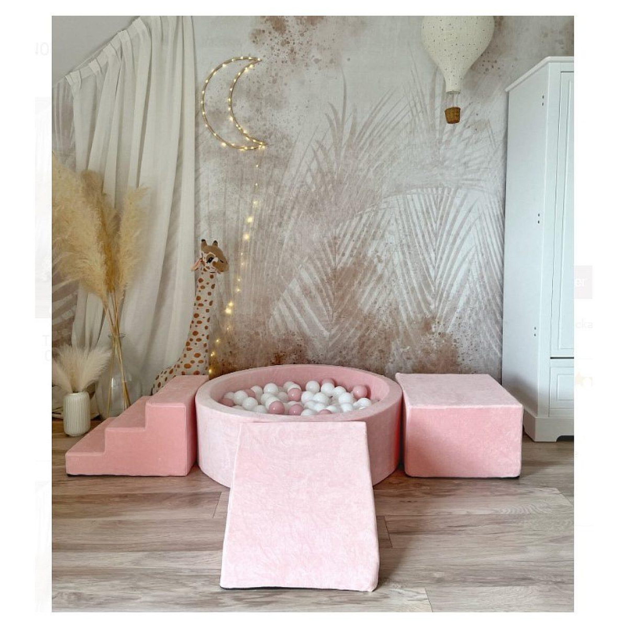 Voir la diapositive 2 : MONIO FOR KIDS Ensemble de jeu en mousse 3 éléments piscine à  balles roses + 200 balles