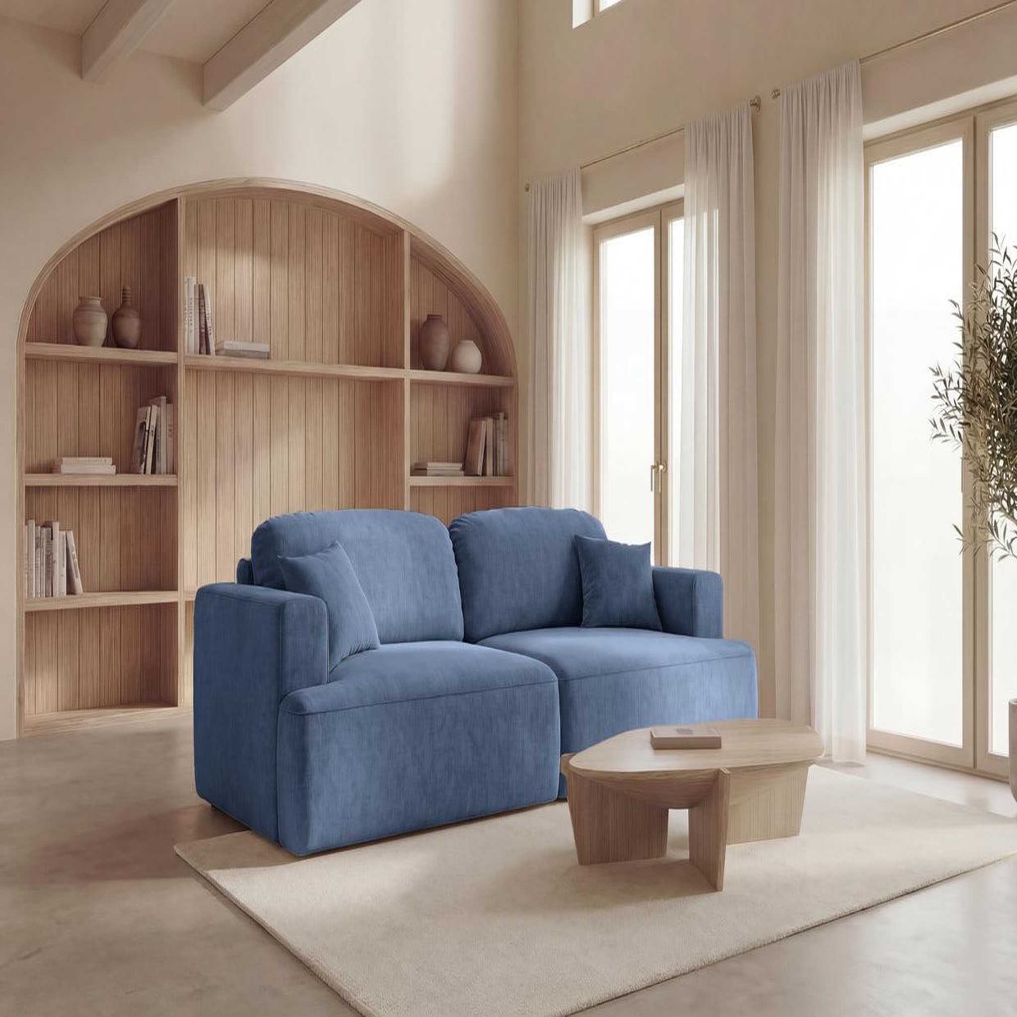 Voir la diapositive 2 : CASANOVA PARIS Chiara - canapé droit convertible tissu velours 3 places