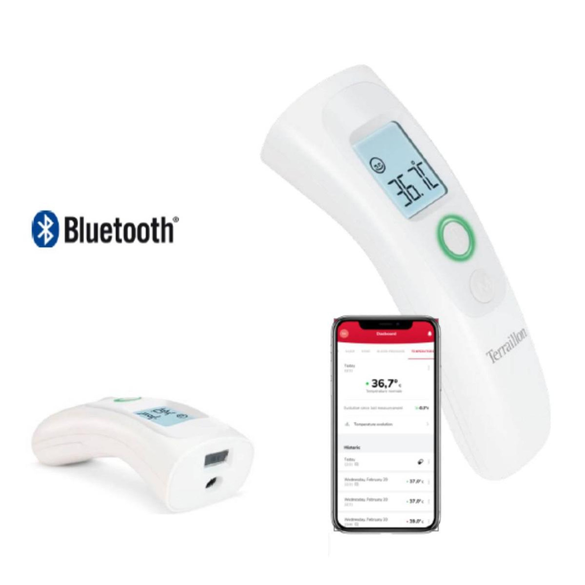 Terraillon Thermomètre sans contact connecté - 15035