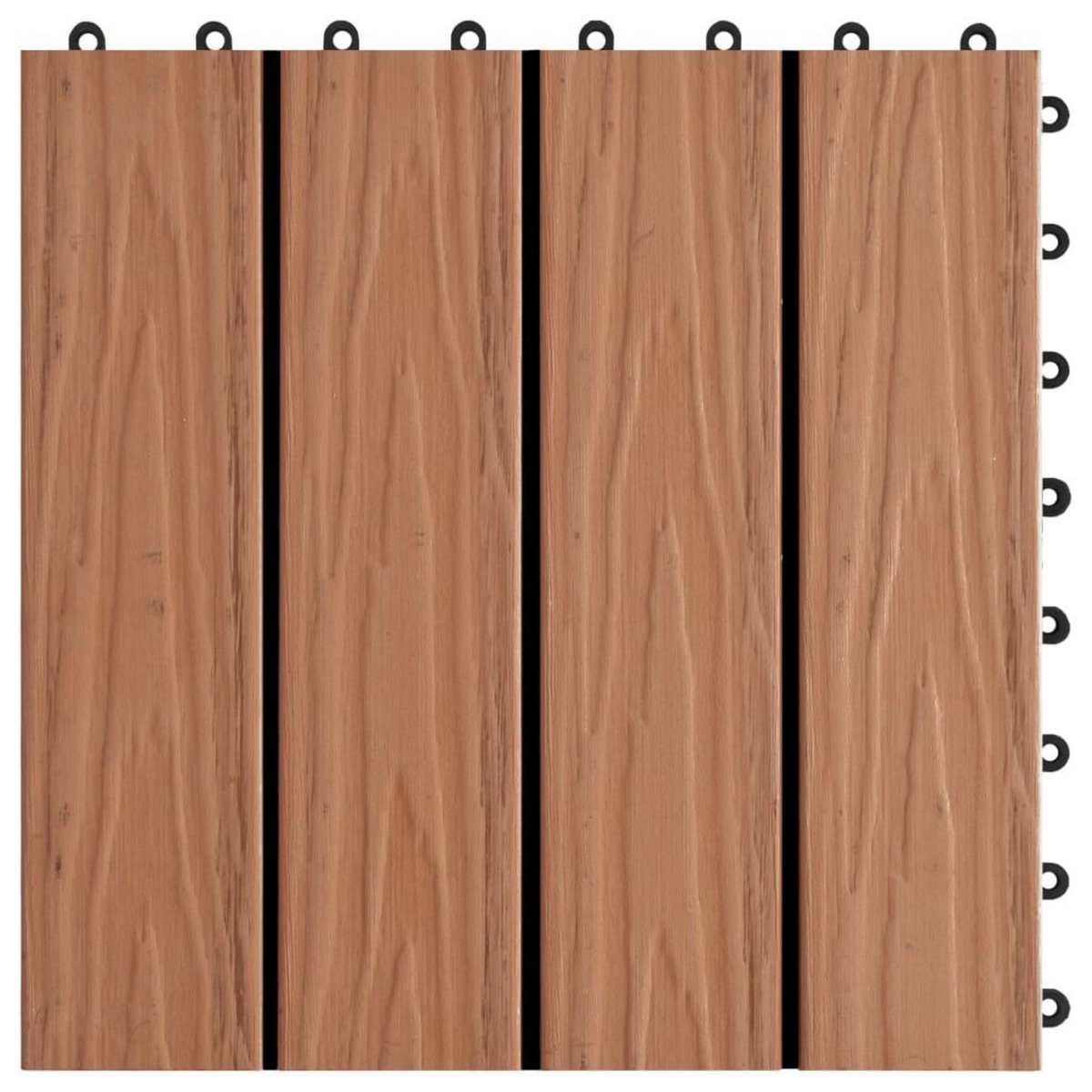 VIDAXL Carreau de terrasse en relief 11 pcs WPC 30 x 30 cm 1 m^2 Marron