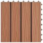 Voir la diapositive 5 : VIDAXL Carreau de terrasse en relief 11 pcs WPC 30 x 30 cm 1 m^2 Marron