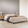 Voir la diapositive 3 : IDIMEX Lit double LEVERDA 140 x 190 cm, revêtement en tissu