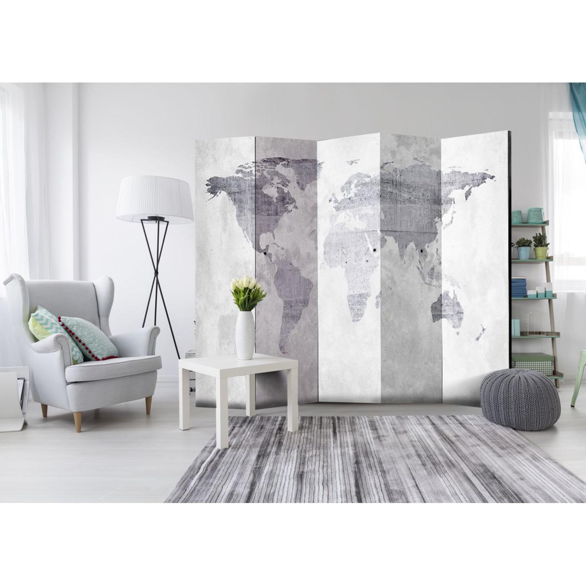 Voir la diapositive 2 : Paris Prix Paravent 5 volets  concrete map  172x225cm