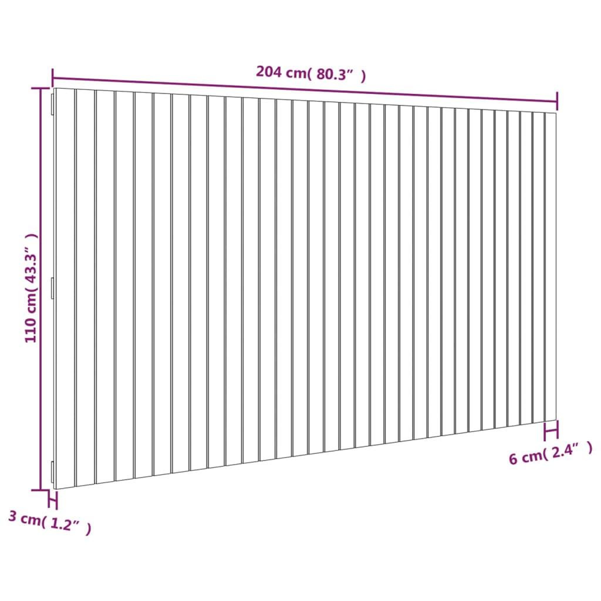 Voir la diapositive 6 : VIDAXL Tete de lit murale Blanc 204x3x110 cm Bois massif de pin