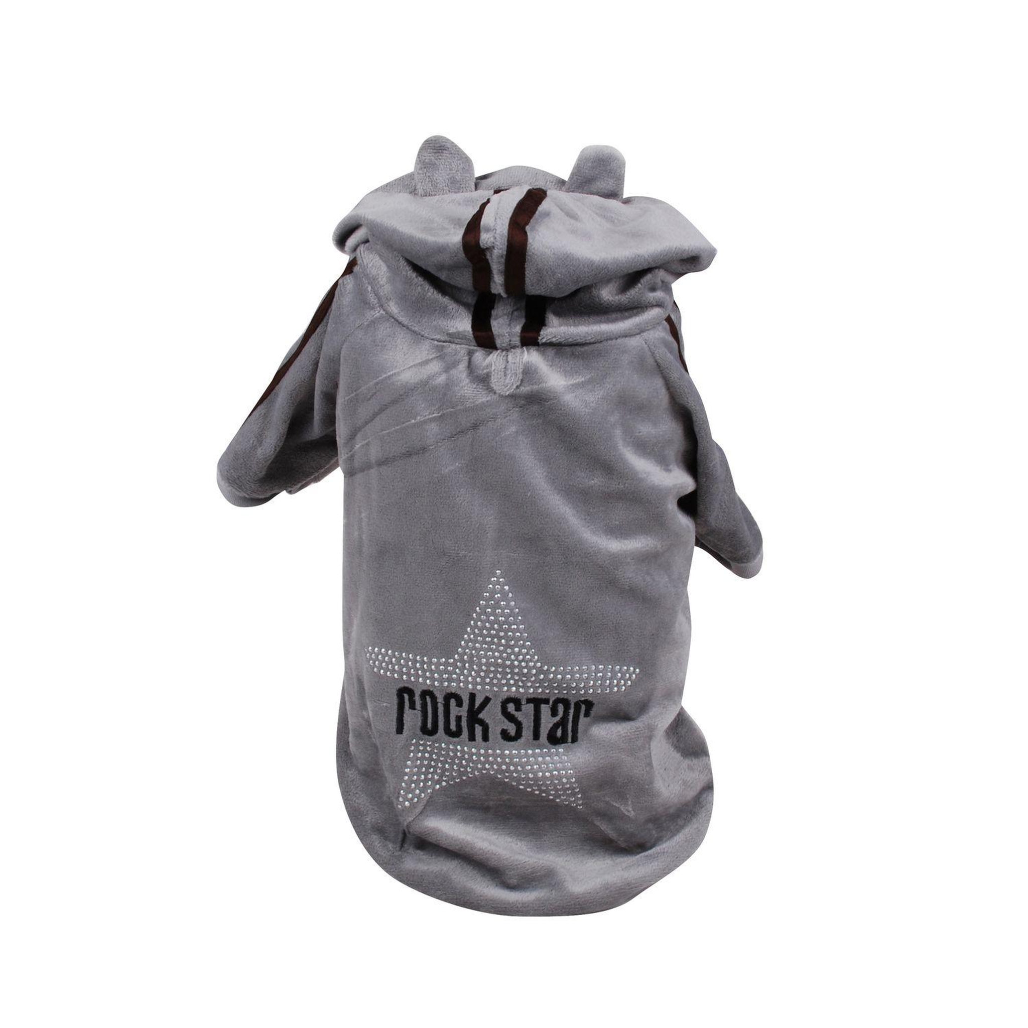 DIVERS Sweat à capuche pour chien rock star - taille s. Coloris disponibles : Gris