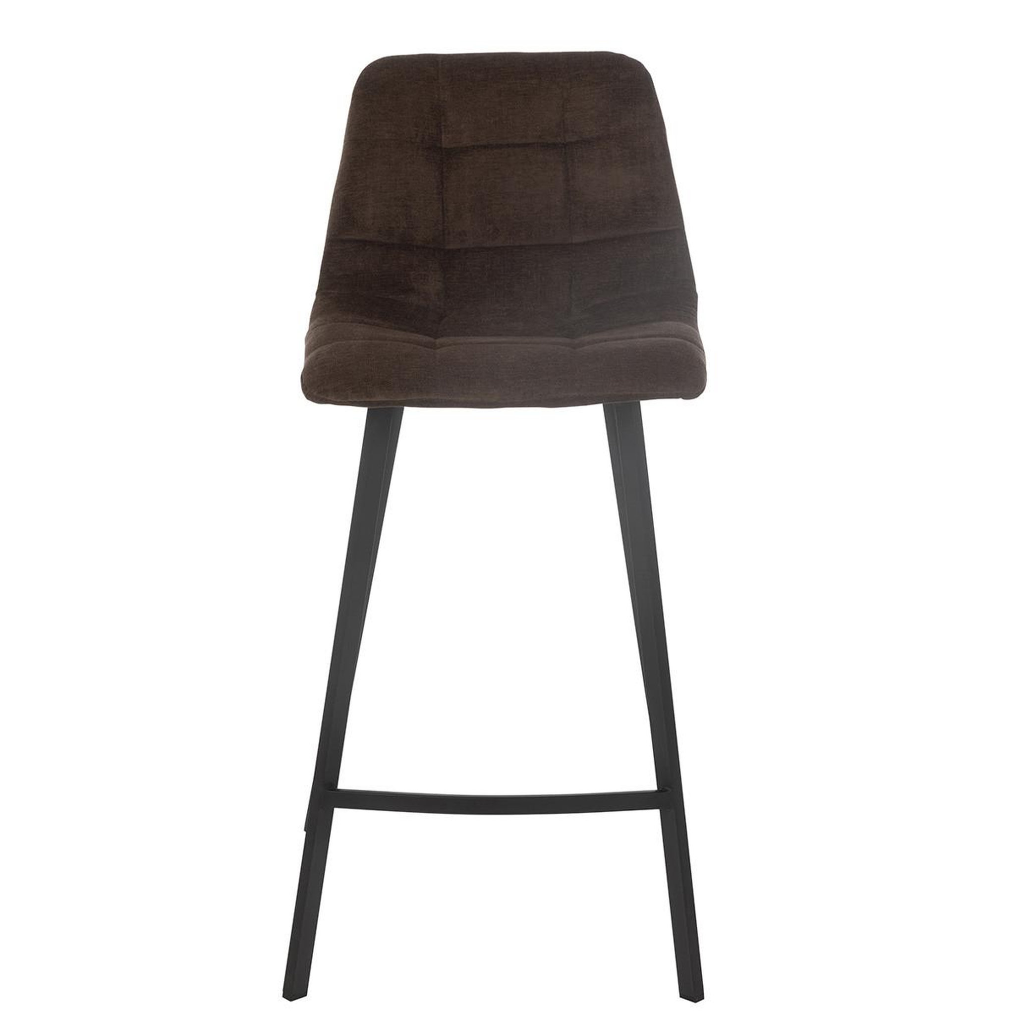 Voir la diapositive 2 : J-LINE Chaise de bar matelassée  kent  95cm marron