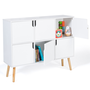 Voir la diapositive 1 : ID MARKET Meuble de rangement cube enfant EMMIE avec 6 cases en bois blanc
