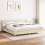 Voir la diapositive 1 : VIDAXL Sommier a lattes de lit avec matelas Creme 200x200 cm Tissu