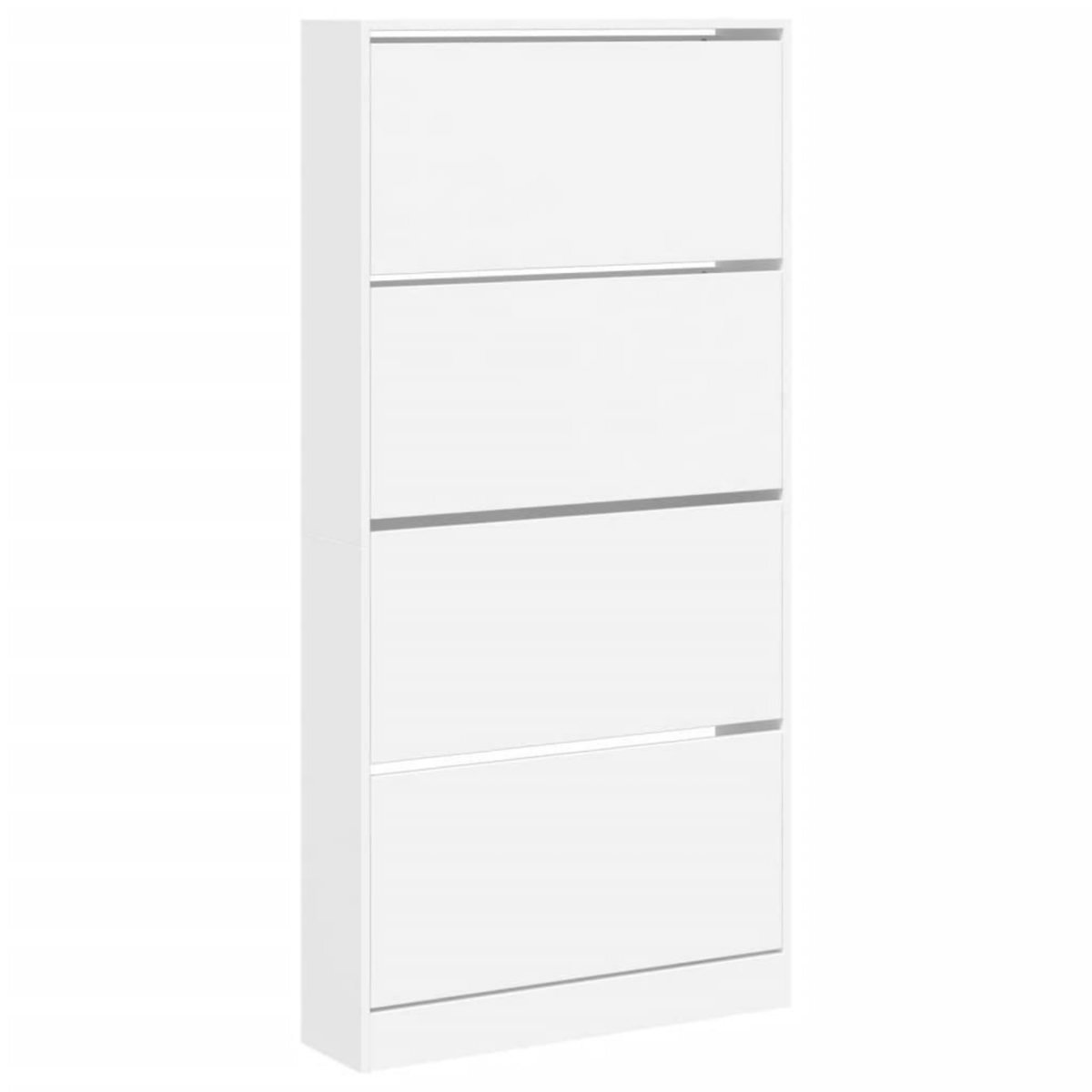VIDAXL Armoire a chaussures 4 tiroirs rabattables blanc 80x21x163,5 cm
