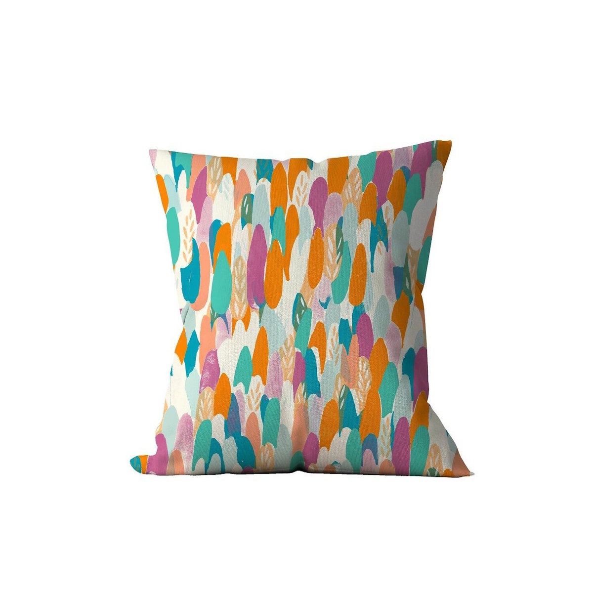 Les Ateliers du Linge Coussin imprimé 100%coton poppy