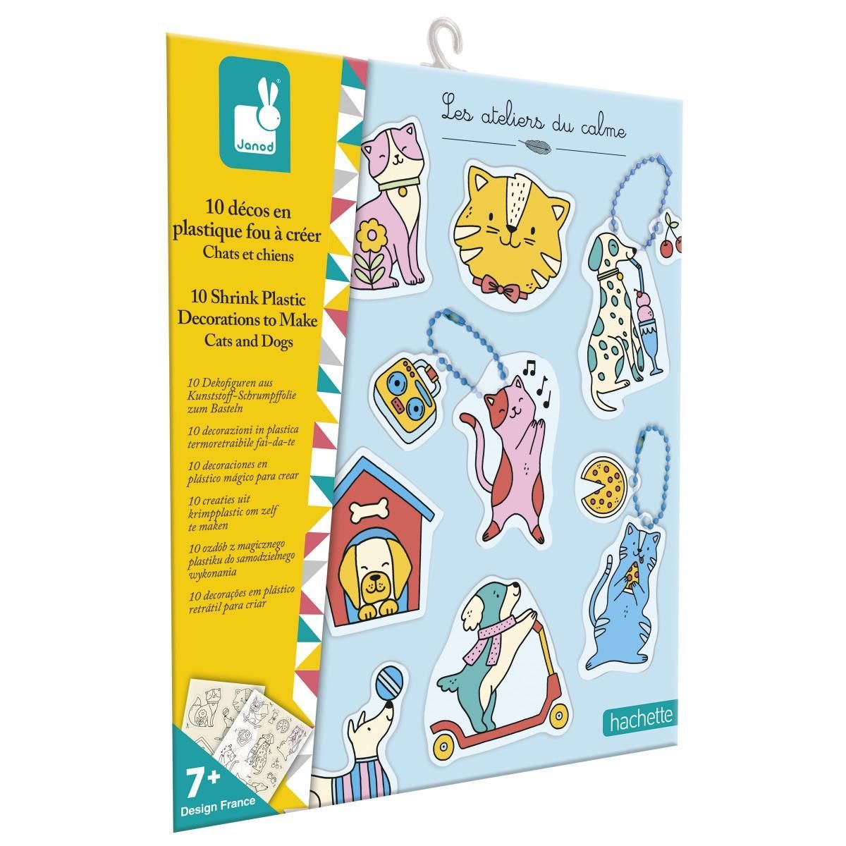 Juratoys-Janod 10 decos plastique fou - Chats et Chiens