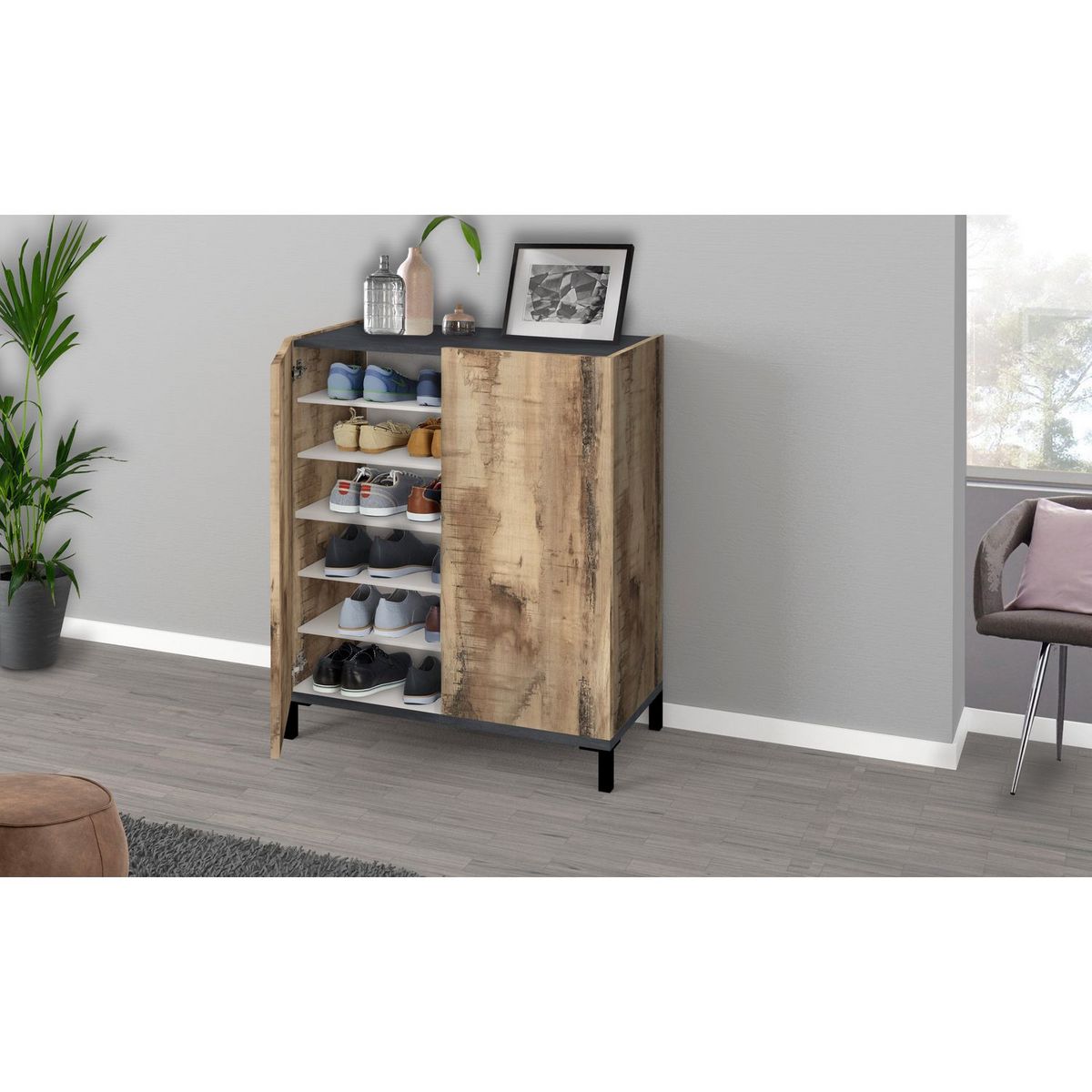 Meuble à chaussures 2 portes L90cm BARI