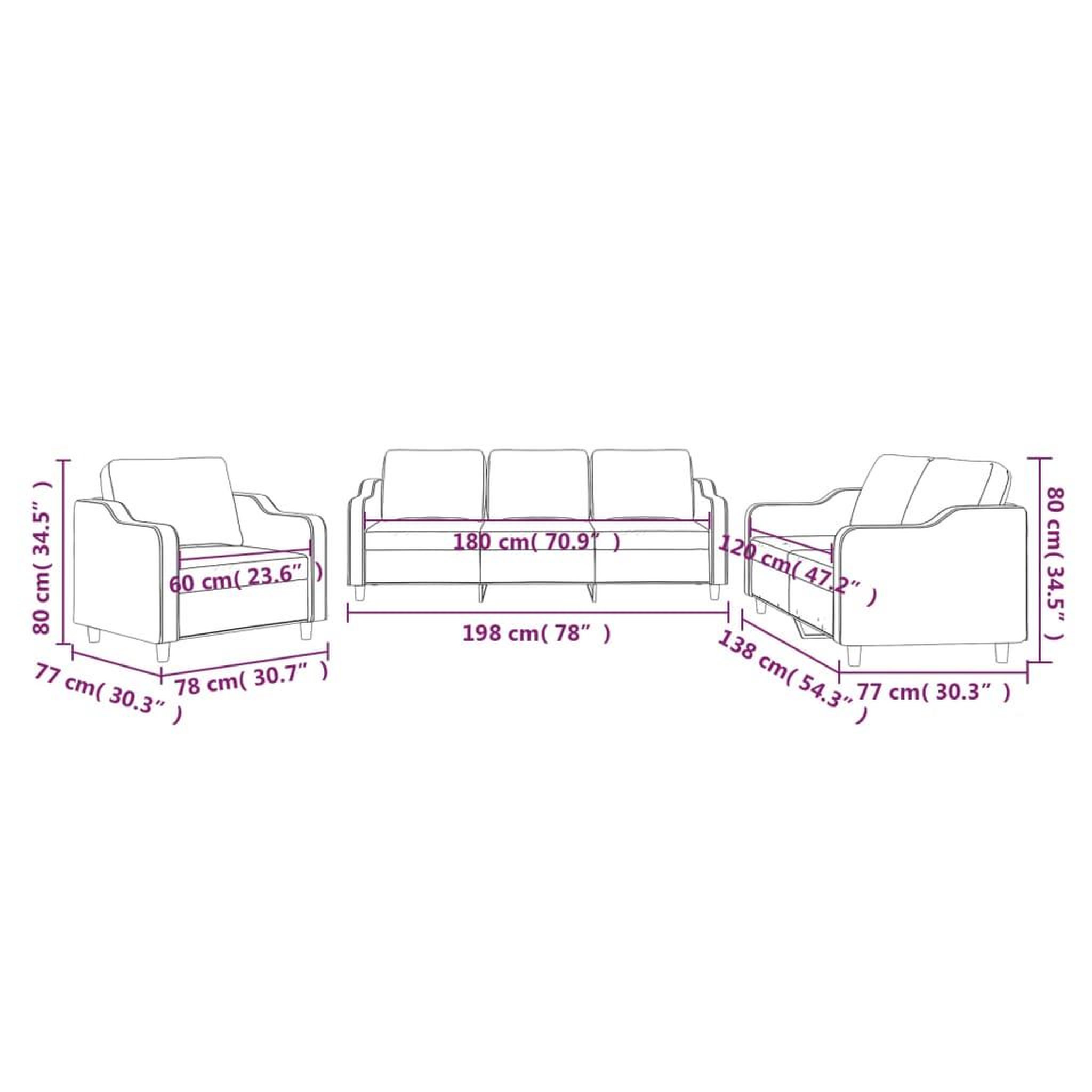 Voir la diapositive 6 : VIDAXL Ensemble de canapes 3 pcs avec coussins Taupe Tissu