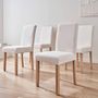 Voir la diapositive 2 : SWEEEK Lot de 4 chaises RITA revêtement bouclette pieds en bois d'hévéa