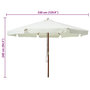 Voir la diapositive 5 : VIDAXL Parasol d'exterieur avec mat en bois 330 cm blanc sable