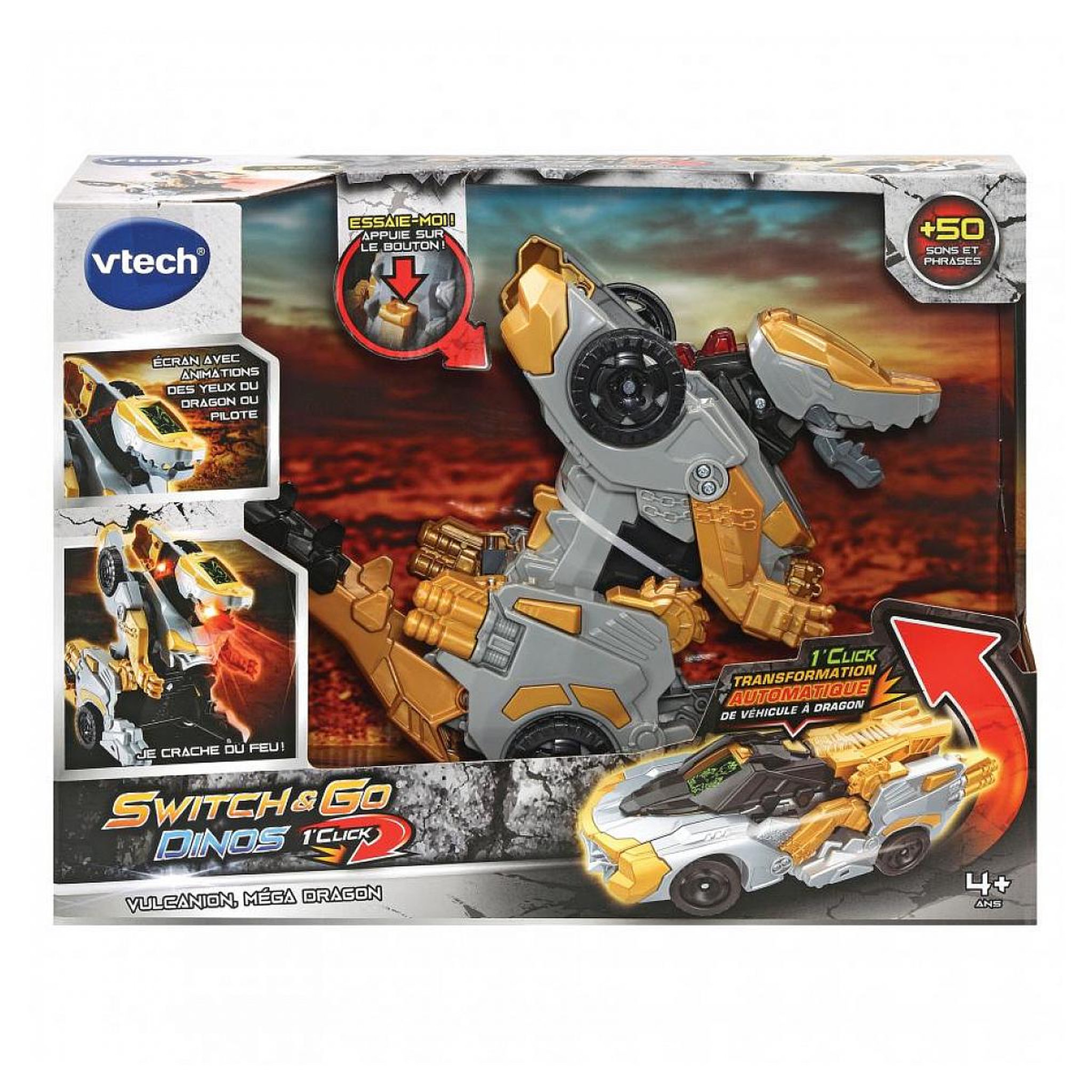 VTECH Switch  and  go dinos 1 click vulcanion lemega dragon
